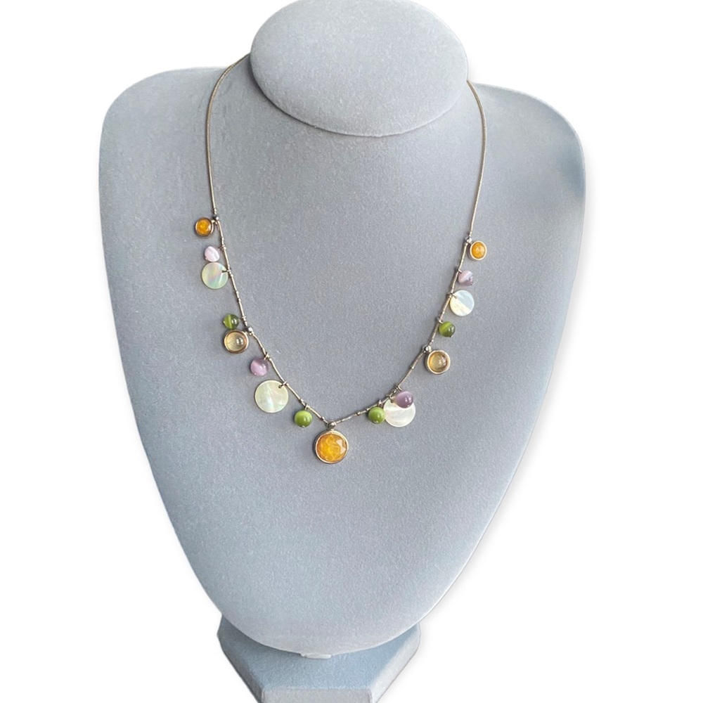 V Tangerine Bubble Necklace